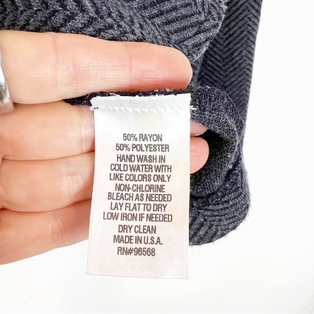 Meringue Black Gray Herringbone Pattern Knit Blaz… - image 5